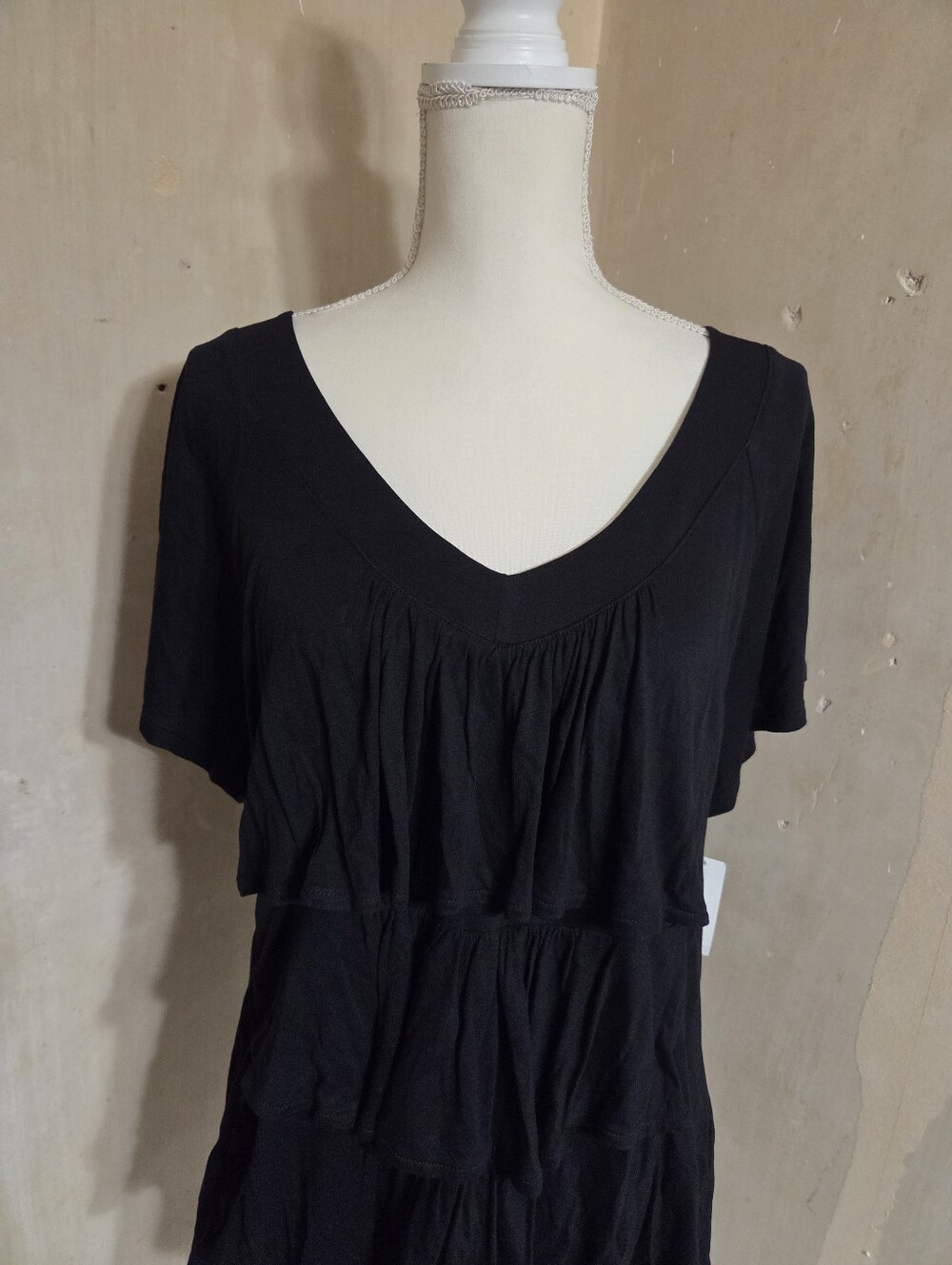 Black Ruffle Front Top - Picture 8 of 9